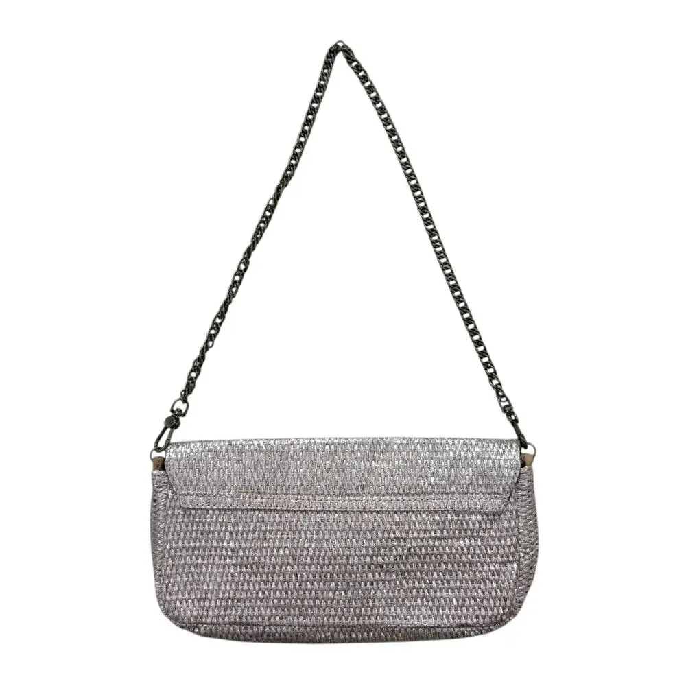 Shiraleah Natural Woven Toggle Clutch Envelope Purse Handbag Cream / Beige